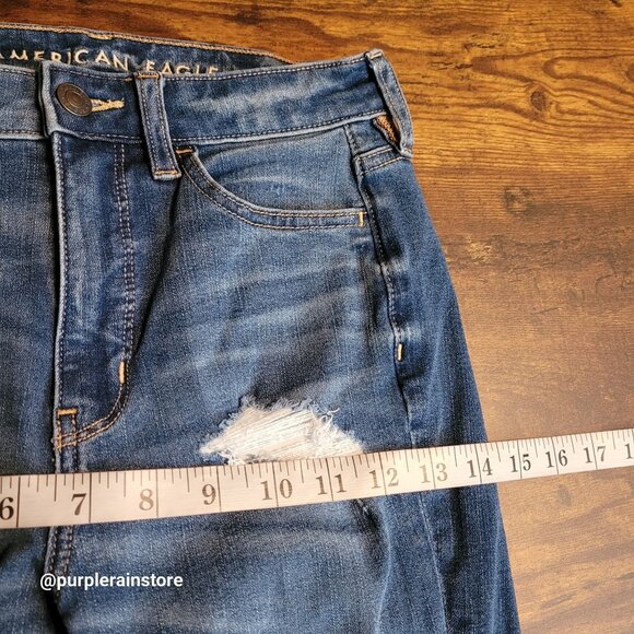 American Eagle Jeans 0 S Dream Jegging Super Hi Rise Medium Wash Tummy Control - Picture 9 of 13